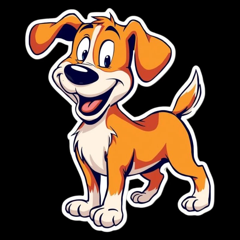 Chien de rue joyeux Chien de dessin animé