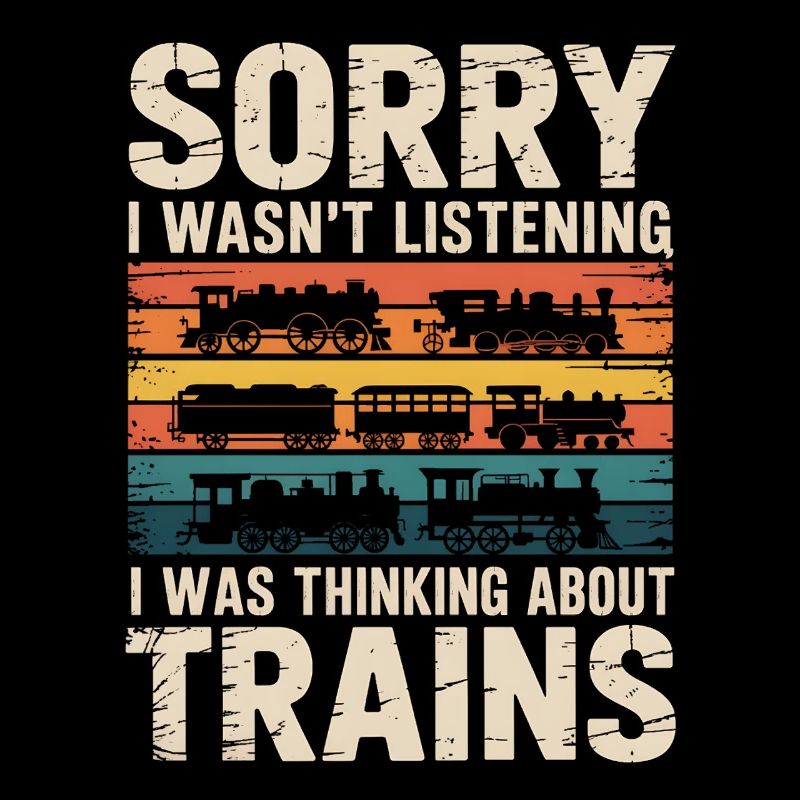 Train Retro Humor Motif