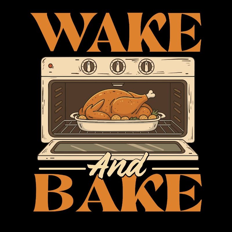 Wake And Bake Funny Thanksgiving Autumn Style
