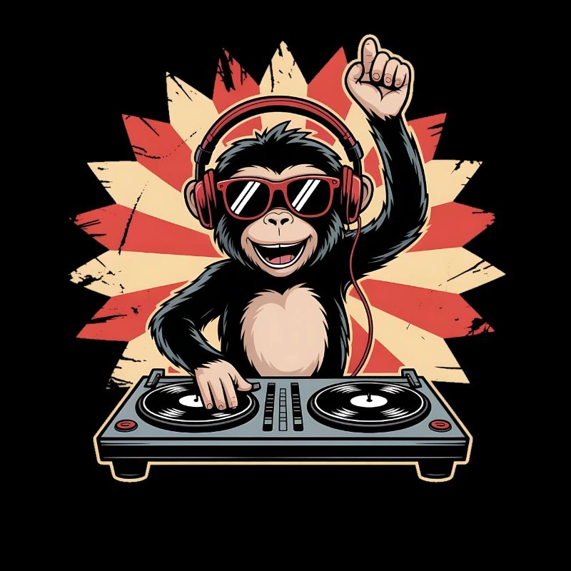 Monkey DJ dans le cercle du soleil