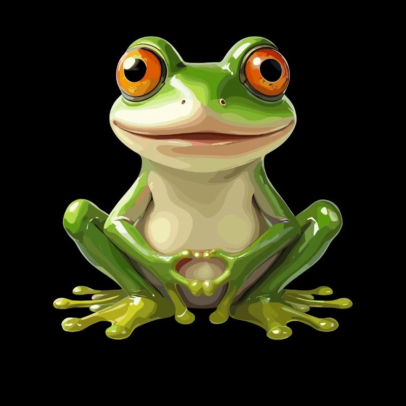 Grenouille joyeuse avec de grands yeux -