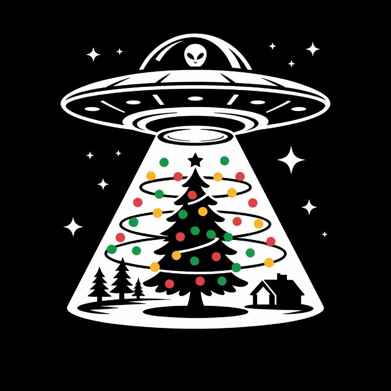 UFO Weihnachtsbaum Lichtstrahl