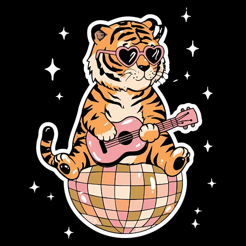 Tiger Disco Ball Groovy Retro 80s Costume
