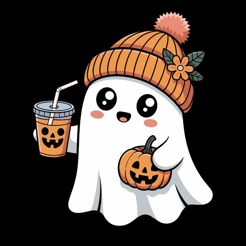 Ghost Pumpkin Spice Latte Halloween Fun