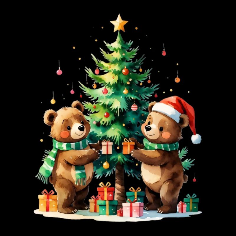 Winterbären am Weihnachtsbaum