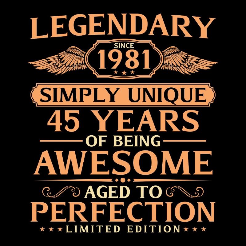 Vintage 1981 Born 45th Birthday Gift Idea
