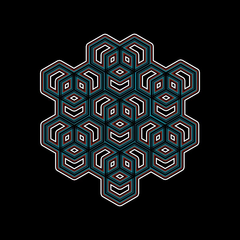 Geometric Cube Pattern Festival Party Yoga Om