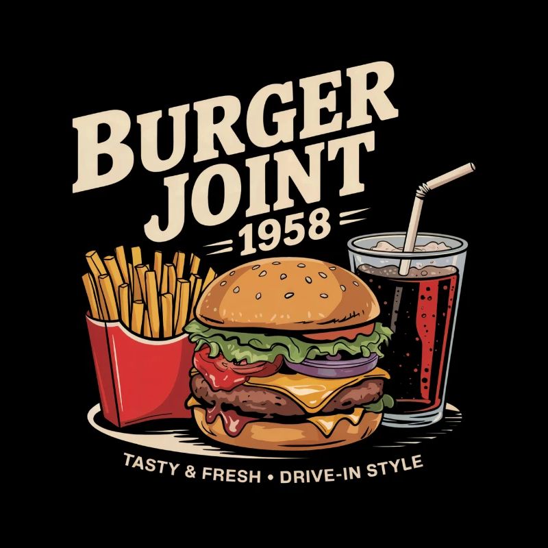Vintage Diner Werbung - Burger Joint 1958