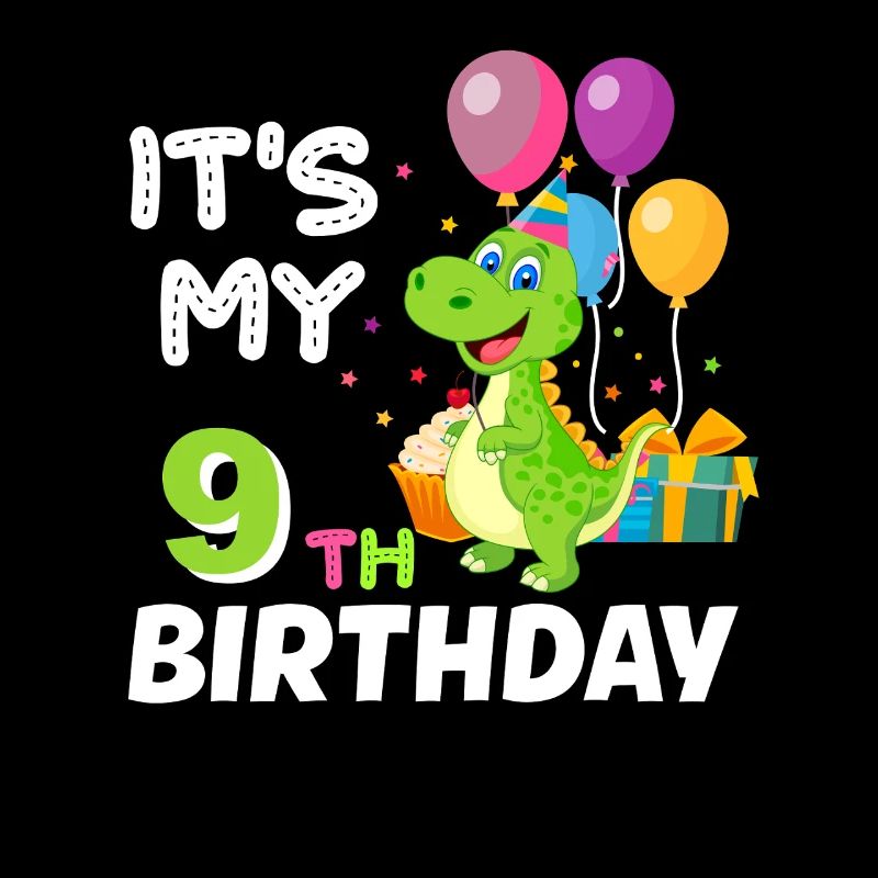 9. Geburtstag Junge Mädchen Dinosaurier neun Jahre