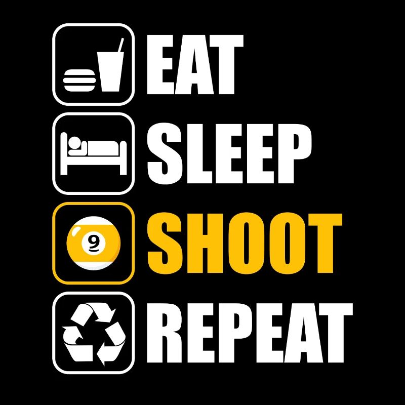 Eat sleep shoot funny billiards billiards player