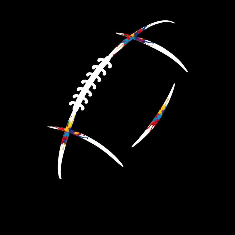 ballon de rugby éclat de couleurs 