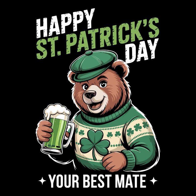 St Patrick's Bär mit Grünem Mantel