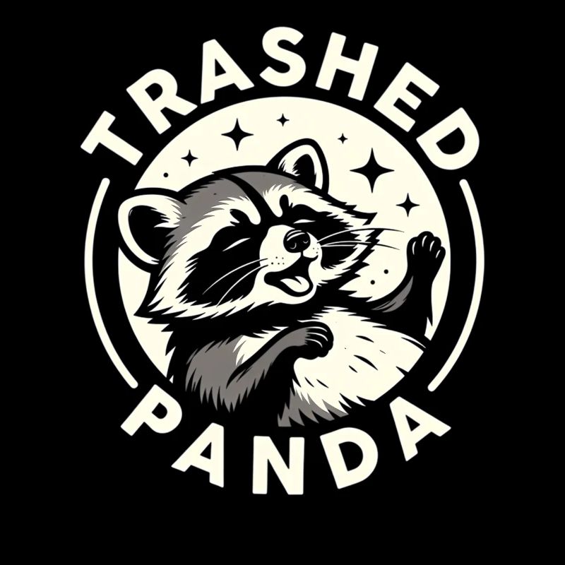 Trashed Panda Raccoon Funny Meme Design