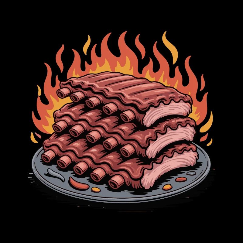 Plateau de côtes grillées au feu