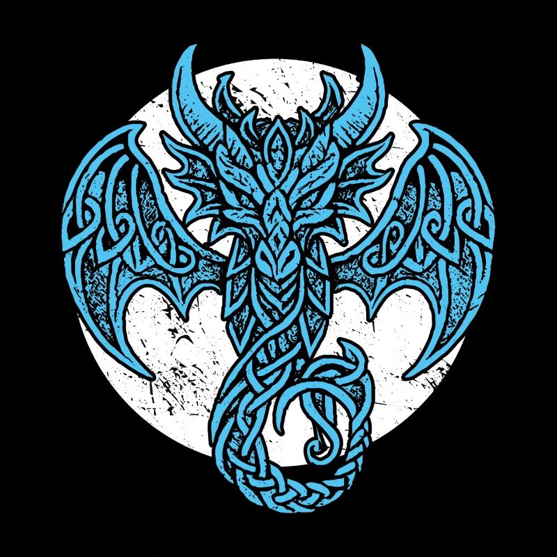 Norse Design Mythical Dragon Warrior