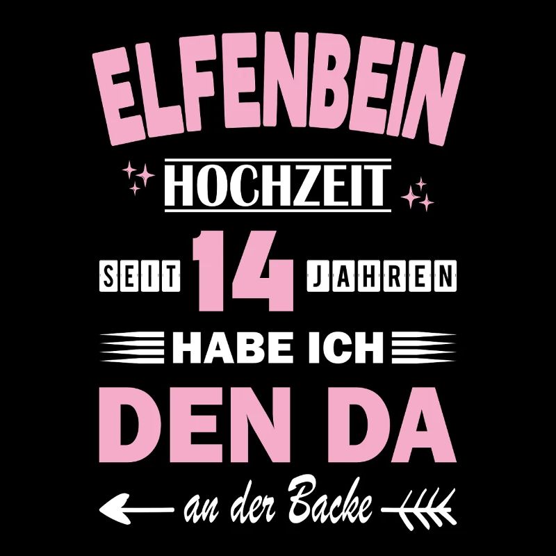 Elfenbeinhochzeit 14 Hochzeitstag Jahrestag Ehe
