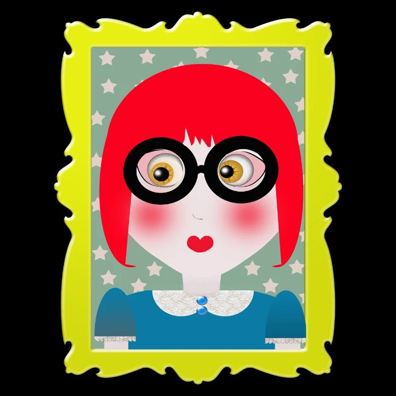 Retro-Porträtmädchen mit Brille