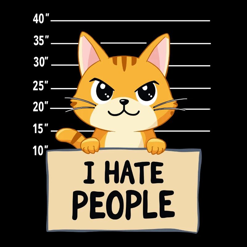 Griesgrämige Katze I Hate People Polizeifoto
