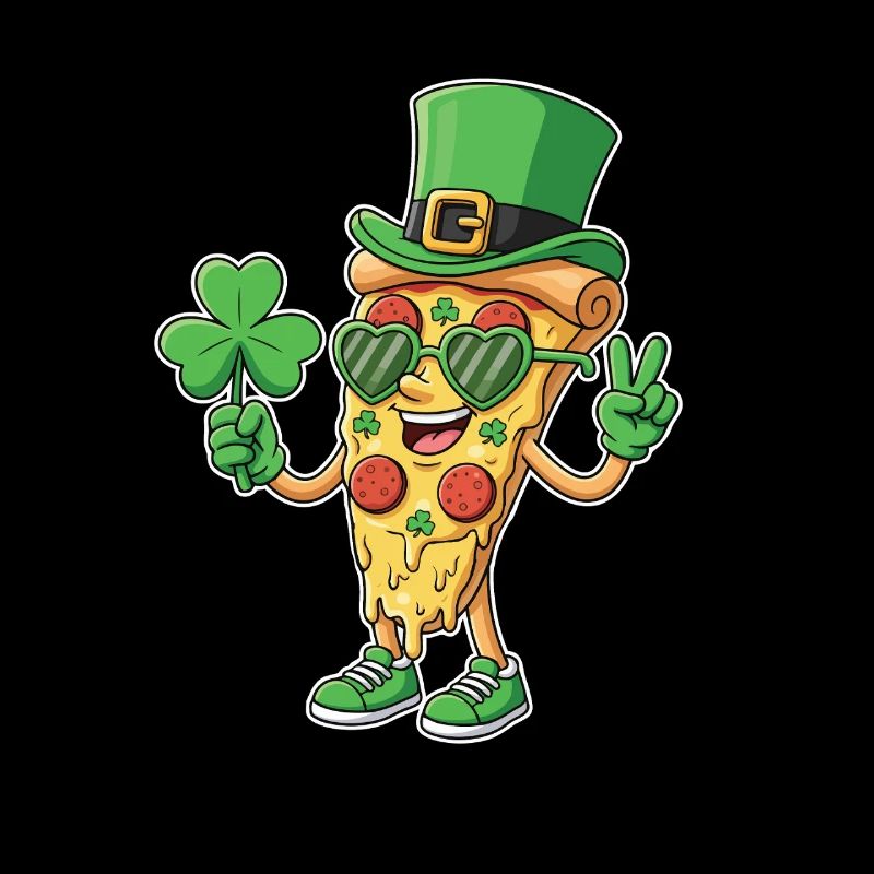 St Patricks Pizza Clover Irisches Essensfest