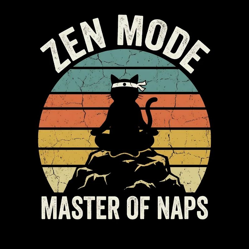Mode Zen Maître des Siestes Crépuscule rétro Chat drôle