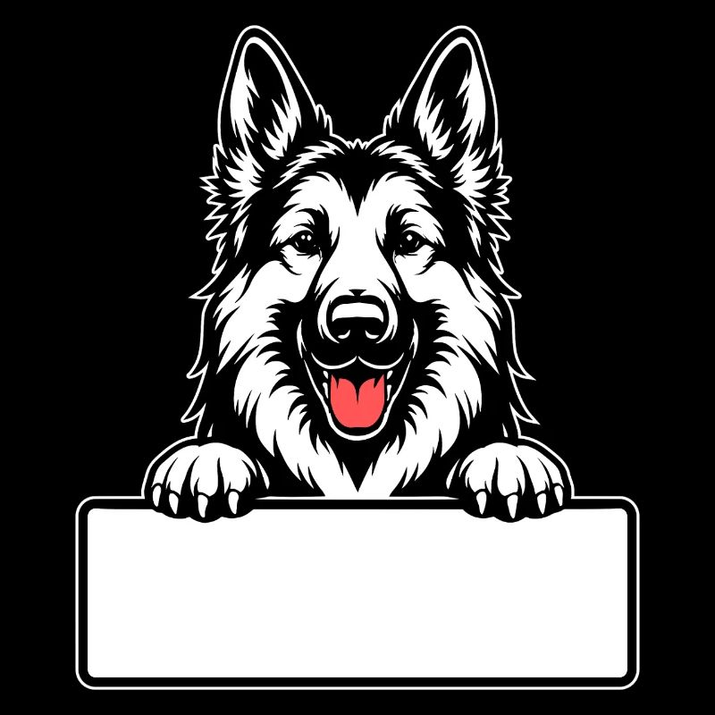  Deutscher Schäferhund mit Namensschild