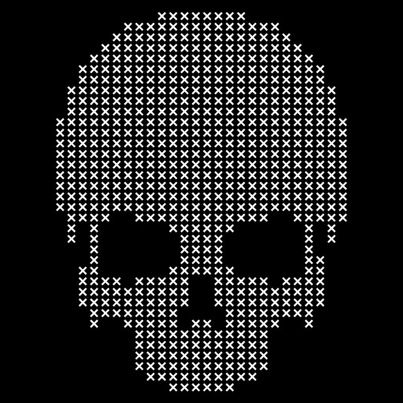 Geometric Skull Stitches Dotwork