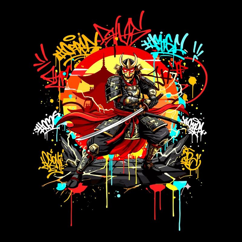 Urban Samurai Streetart Graffiti Japan Style