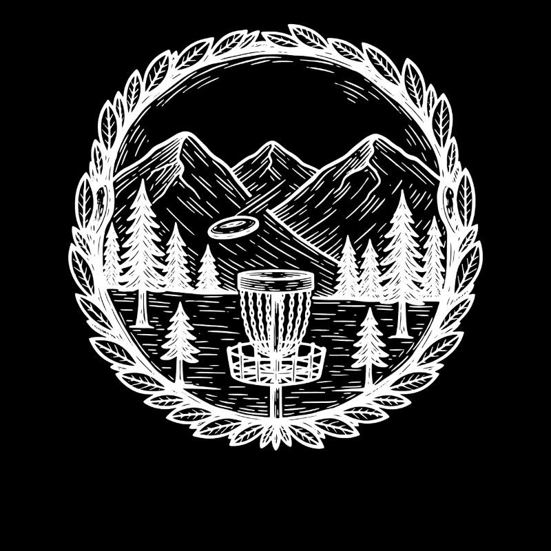 Disc Golf Mountain Scene Flying Disc Basket