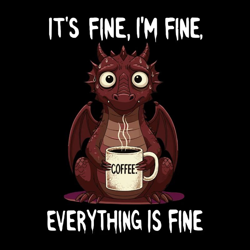Its Fine Im Fine Coffee Drachen Humor