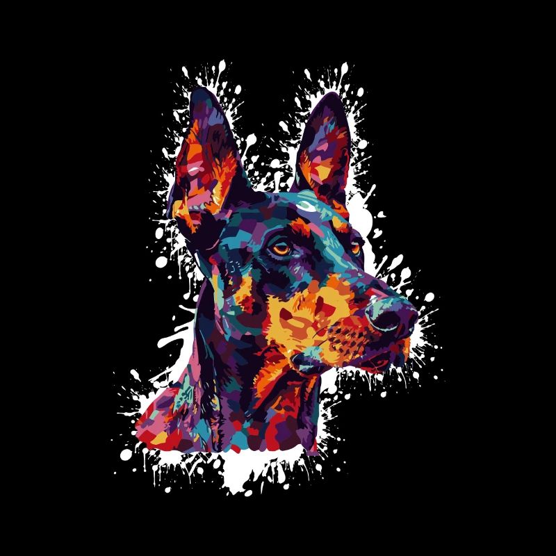 Tête de chien colorée