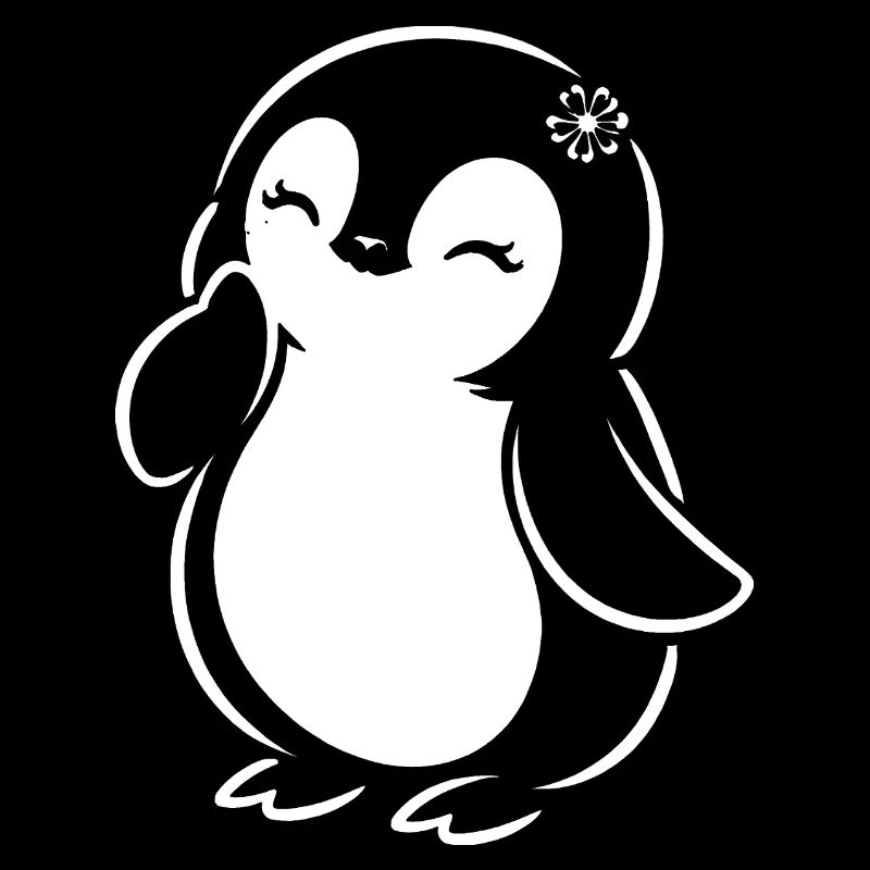 Süßer minimalistisch Pinguin Silhouette Mädchen