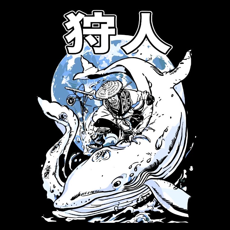 Japanischer Wal Kampf – Ukiyo-e Meereskunst