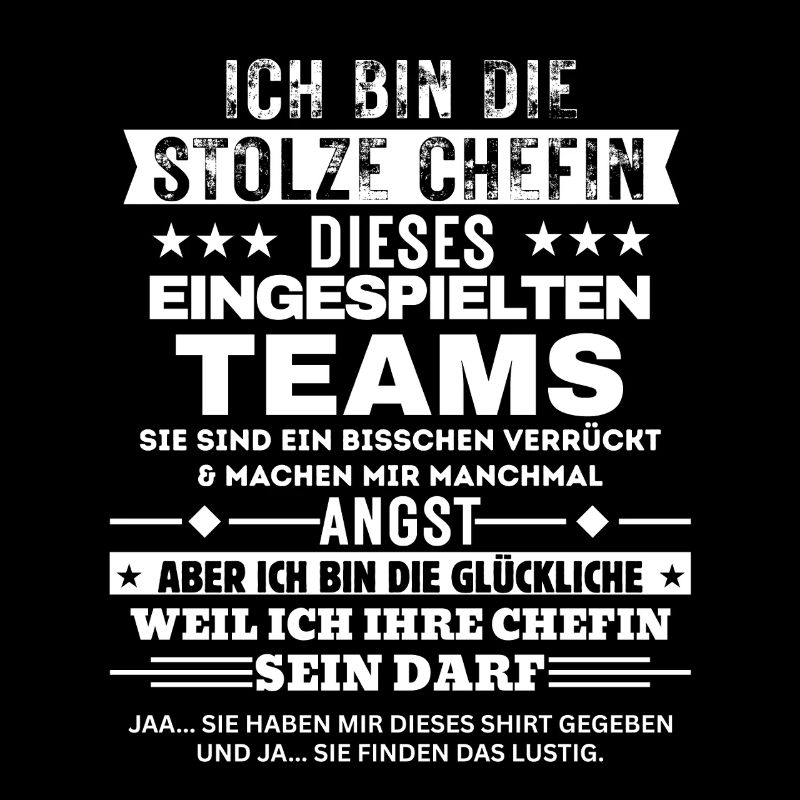 Stolze Chefin diese eingespielten Teams