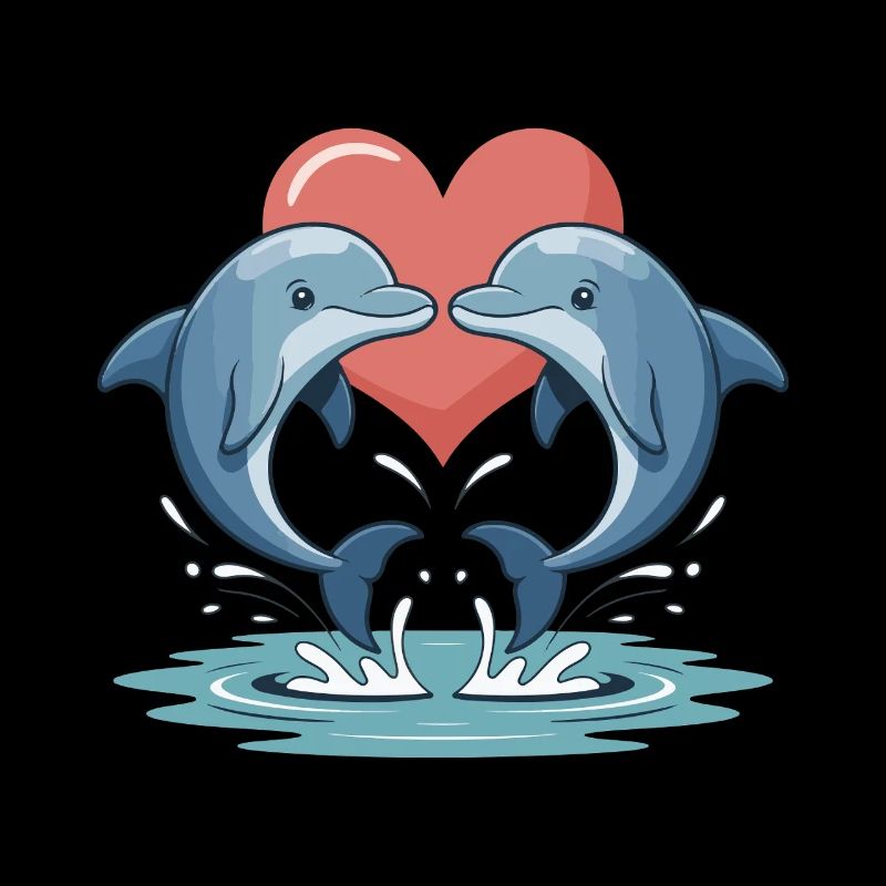 Delfin Paar Valentinstag