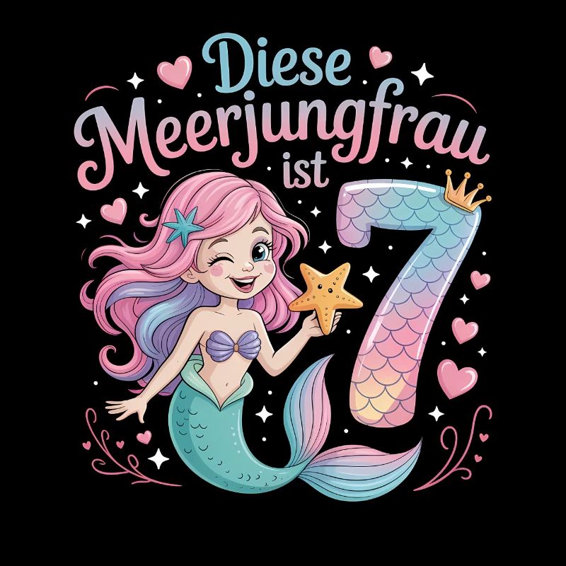 Diese Meerjungfrau Ist 7 Mädchen 7. Geburtstag