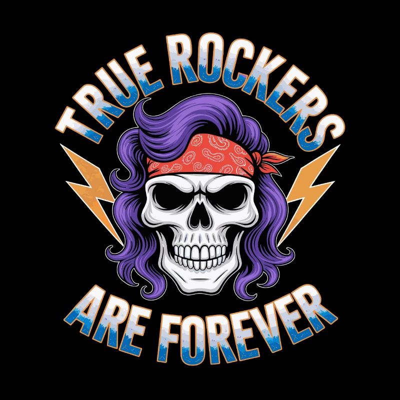 True Rockers Are Forever Skull Rock Music