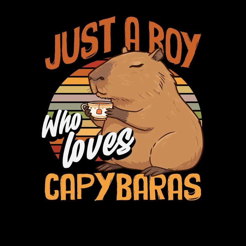 Juste un garçon qui aime les capybaras mignon, drôle