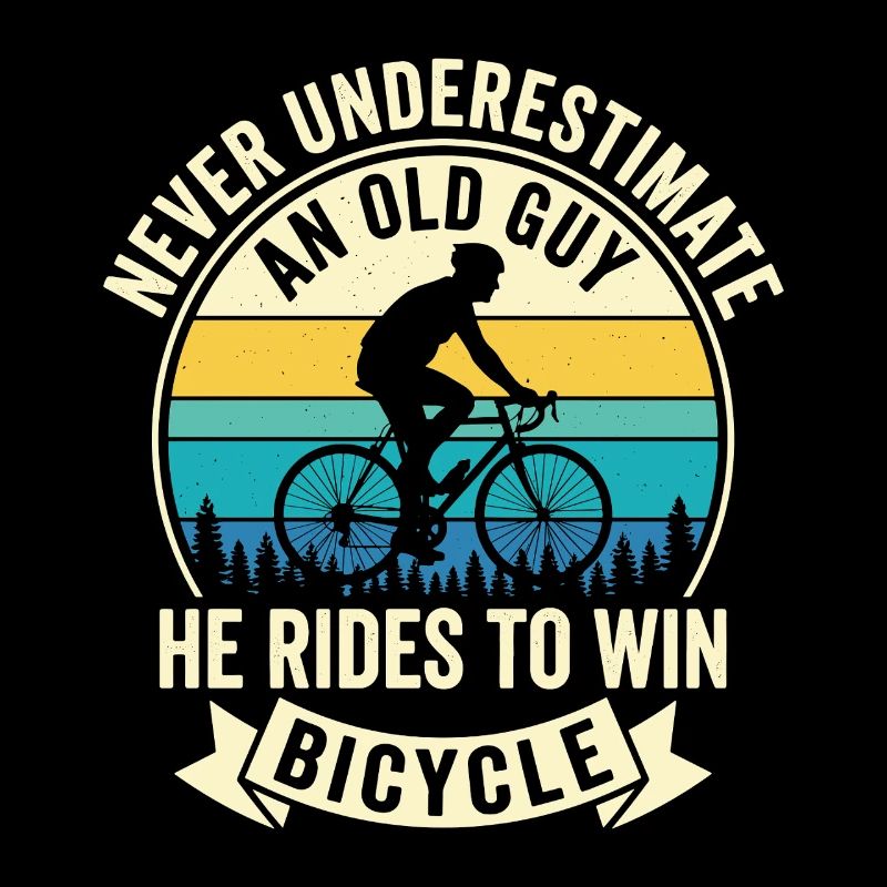 Never Underestimate Old Guy Bicycle Motiv