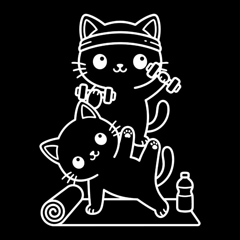 Kawaii Katzen beim Training