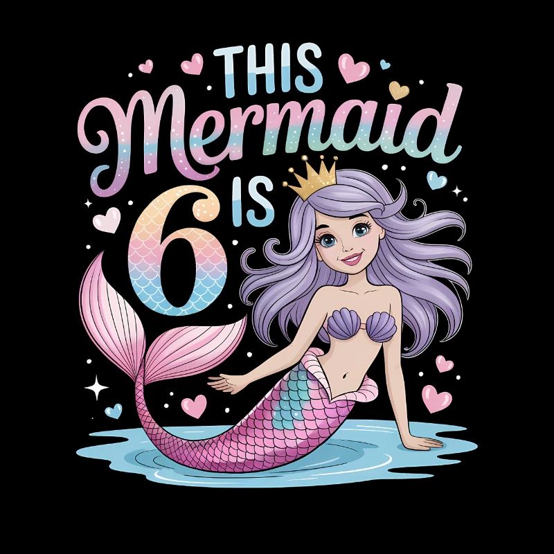 Mermaid 6th Birthday 6 Years