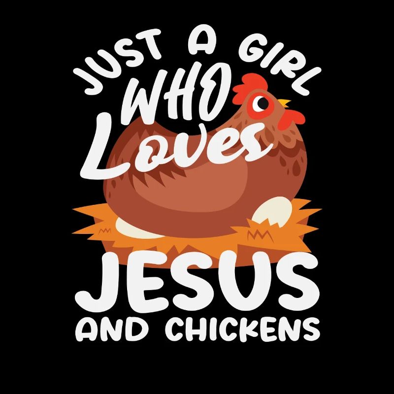 Mädchen das Jesus und Hühner liebt