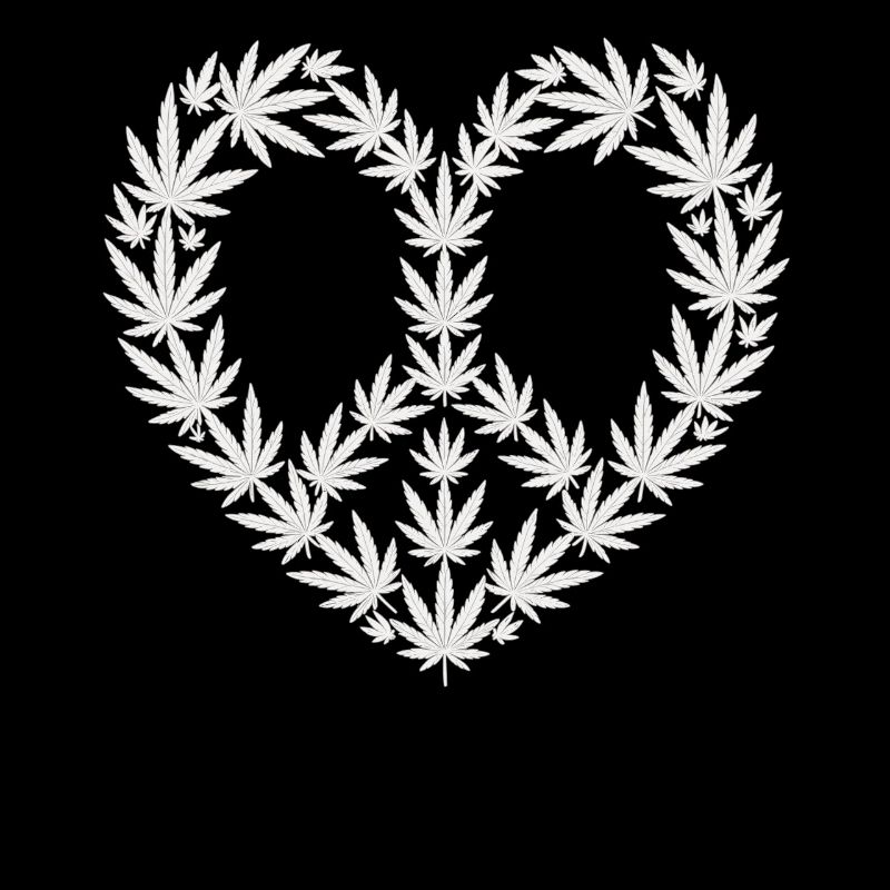 Cannabis Herz T-Shirt – Hanfblatt Herz
