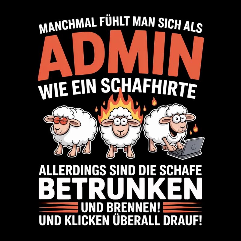 Admin Schafhirte Chaos Cartoon