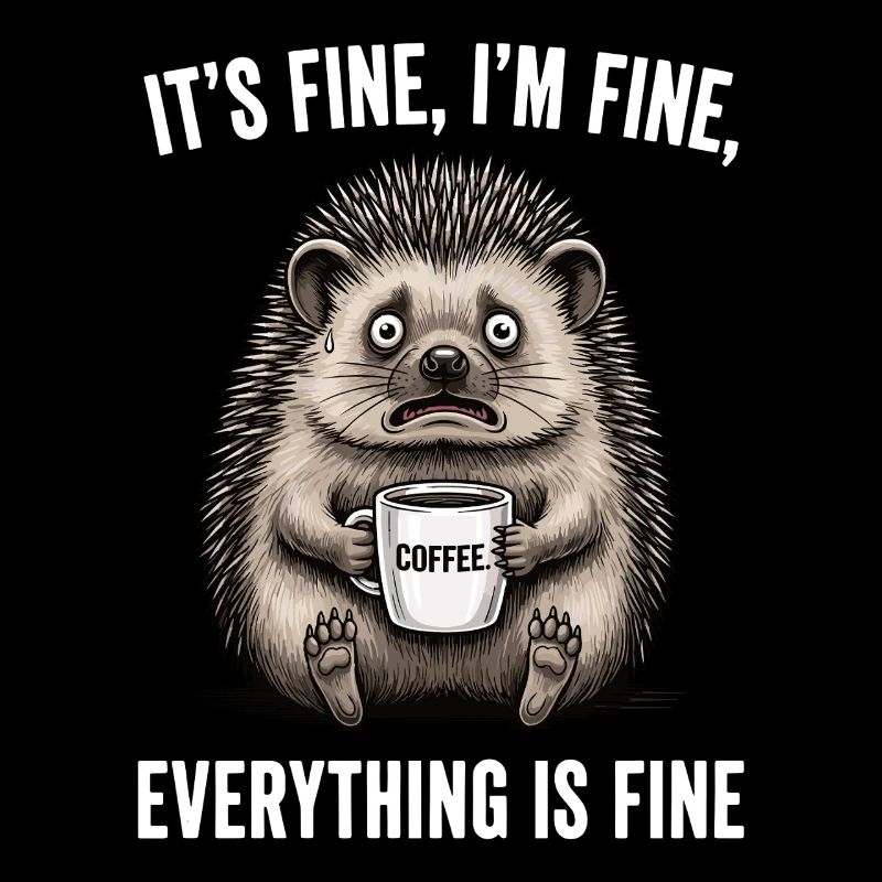 Its Fine Im Fine Kaffee Igel Humor