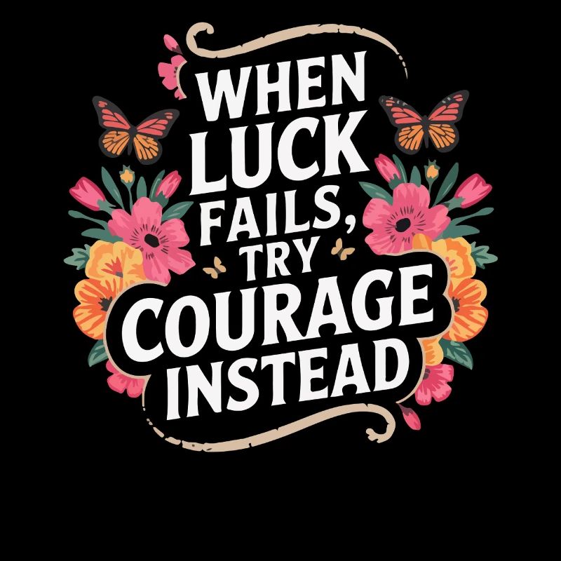 Mut über Glück Blumenzitat