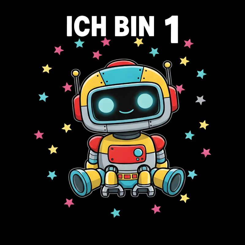 Ich bin 1 - Süßes Roboter zum 1. Geburtstag