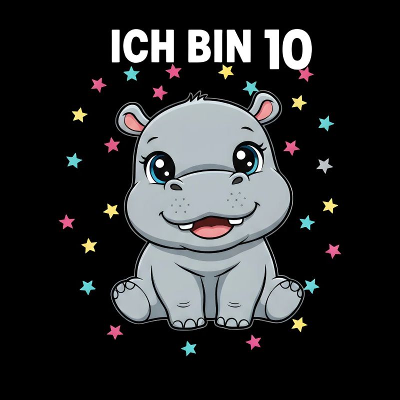 Ich bin 10 - Süßes Nilpferd zum 10. Geburtstag