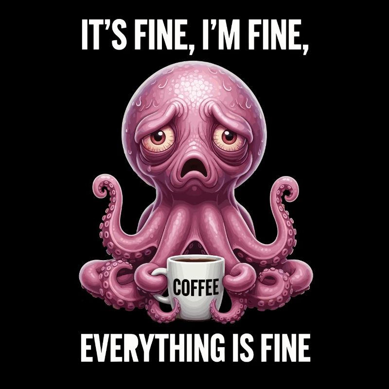 Its Fine In Fine Coffee Octopus Humor