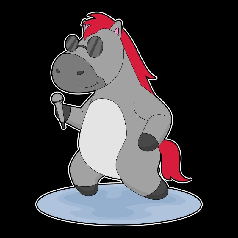 Pferd Sänger Mikrofon Singen