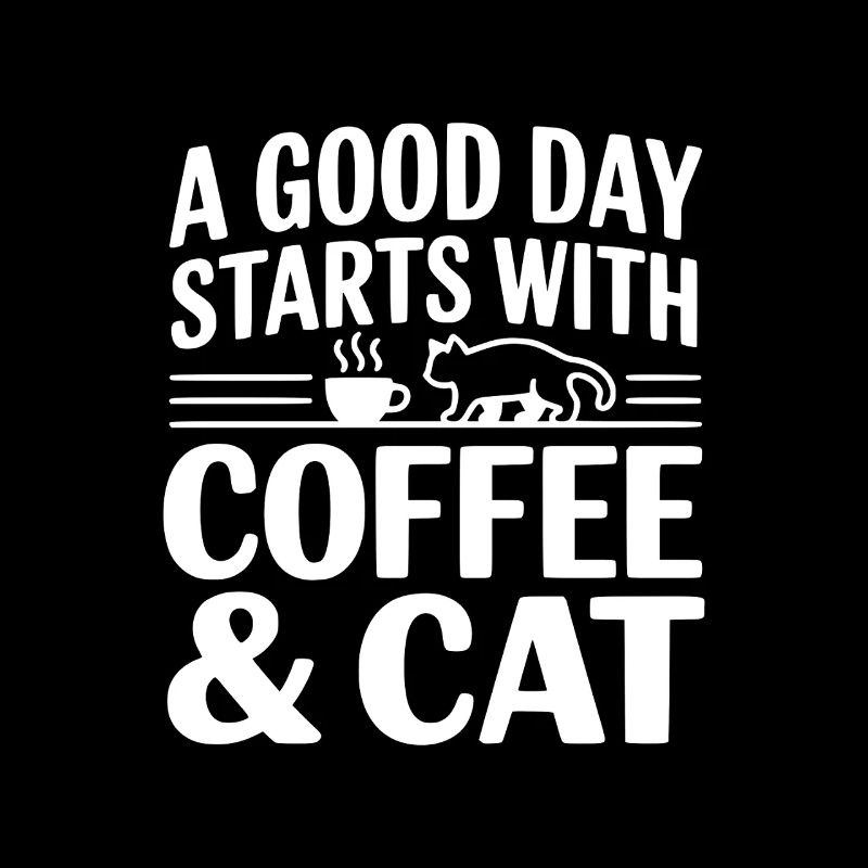 Ein guter Tag beginnt mit Kaffee und Katze